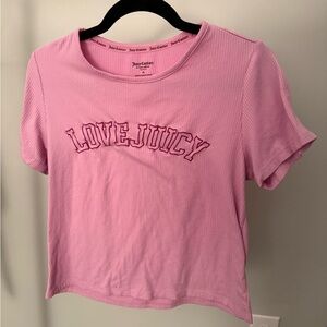Juicy Couture Pink Terry Crop Top Women's Size Xl Ribbed Y2K